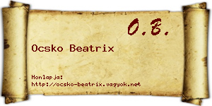 Ocsko Beatrix névjegykártya